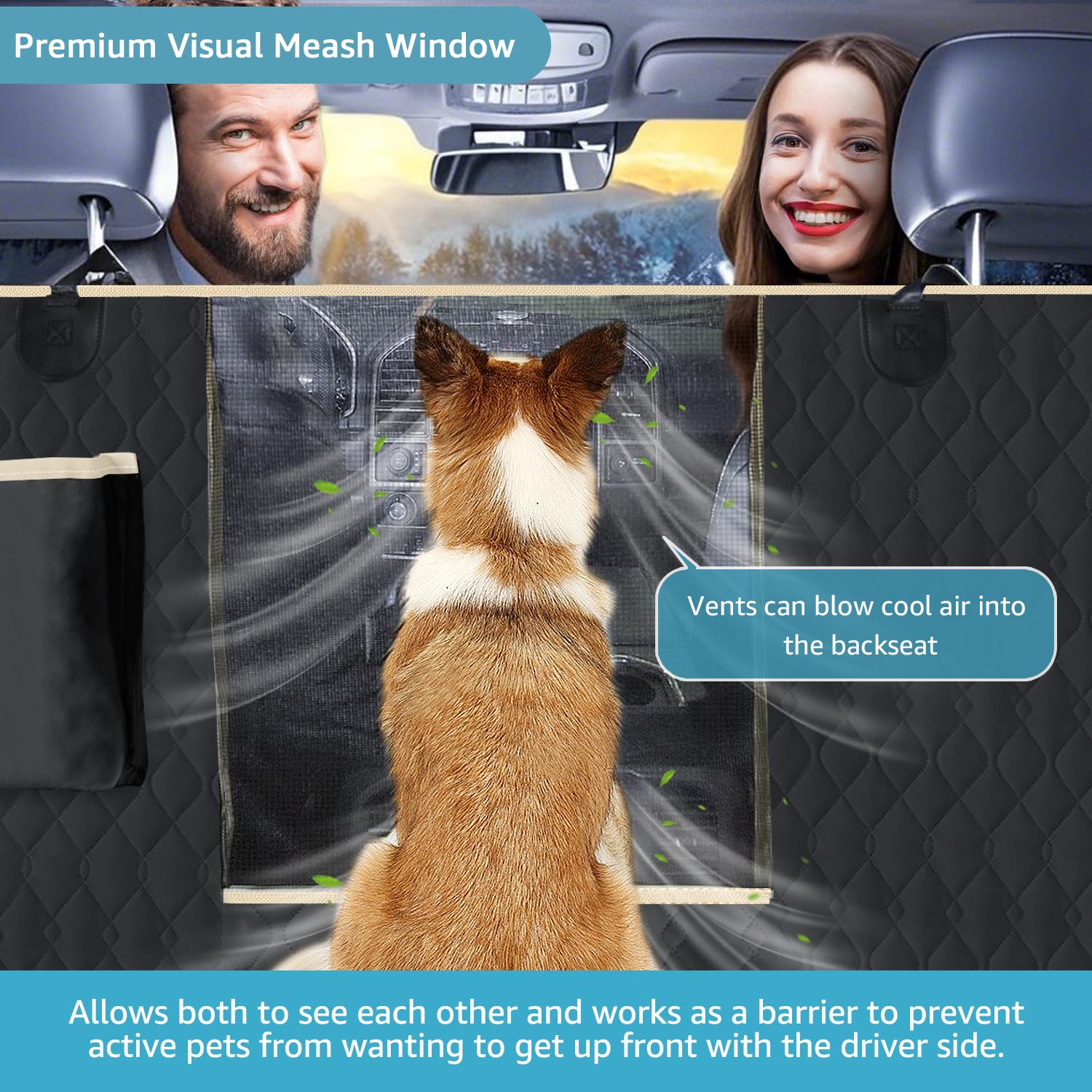 Lassie waterproof dog seat cover keeps car seats dry from spills
