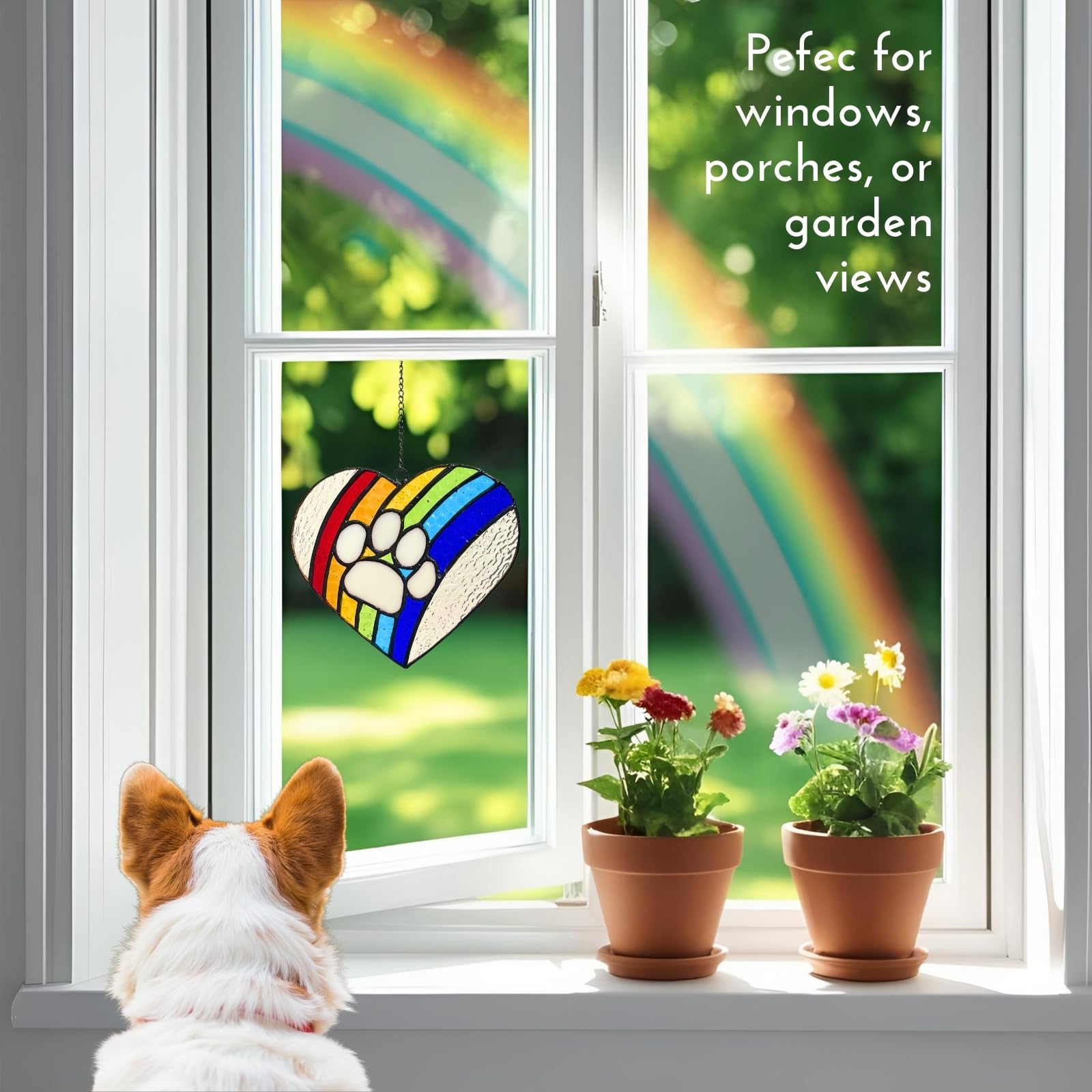 Lasting Tails window memorial display honors a beloved pet
