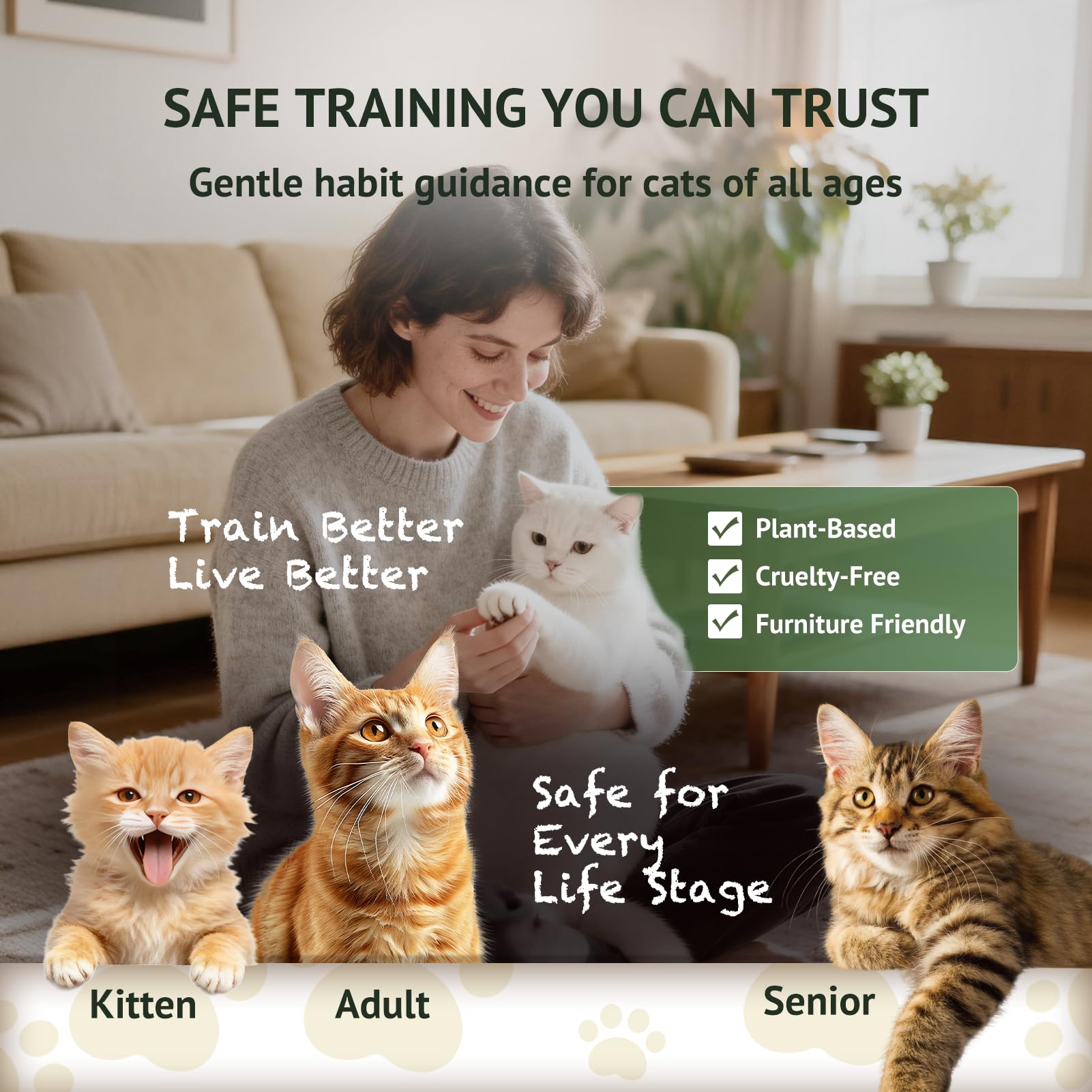 LAVANOVA cat deterrent spray on rugs and carpets prevents clawing