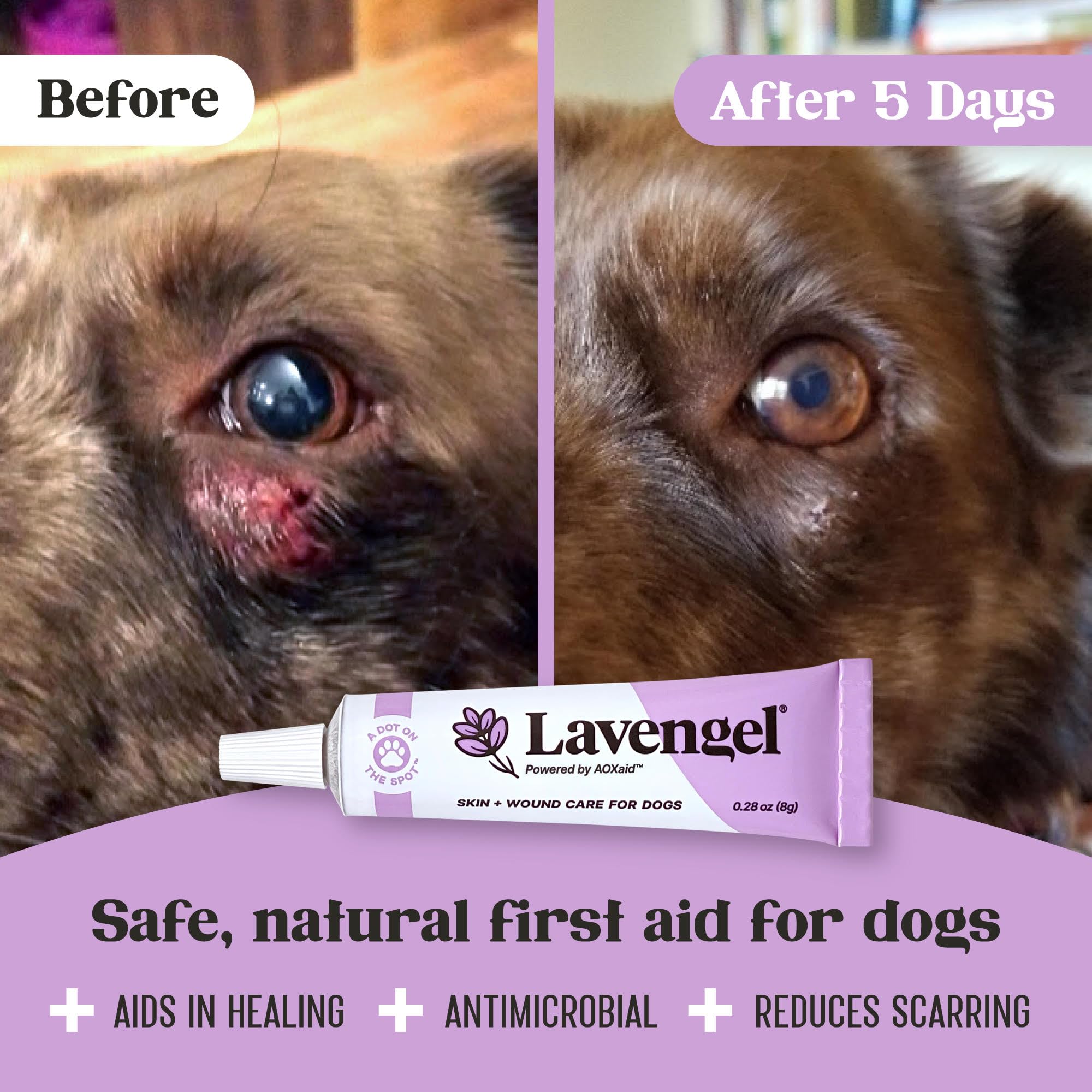 Lavengel natural ingredients label on packaging.