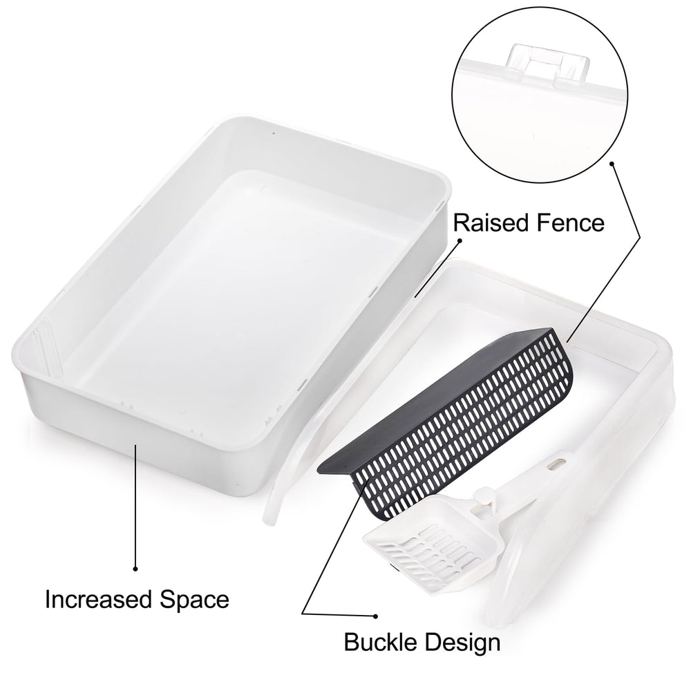 Lawei High Back Open Top Litter Box supports easy entry and a comfortable stance.
