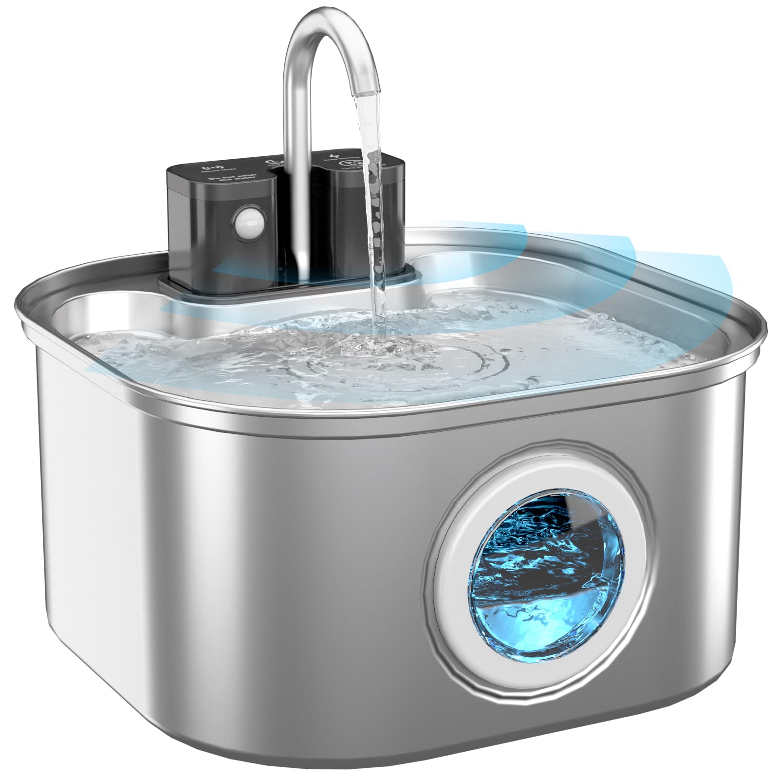 Lawfery 3.2L wireless cat fountain setup with replacement filters.