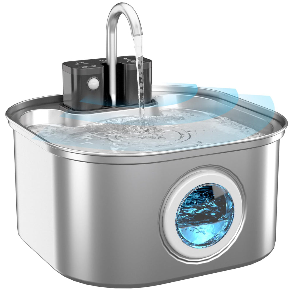 Lawfery 3.2L wireless cat fountain setup with replacement filters.