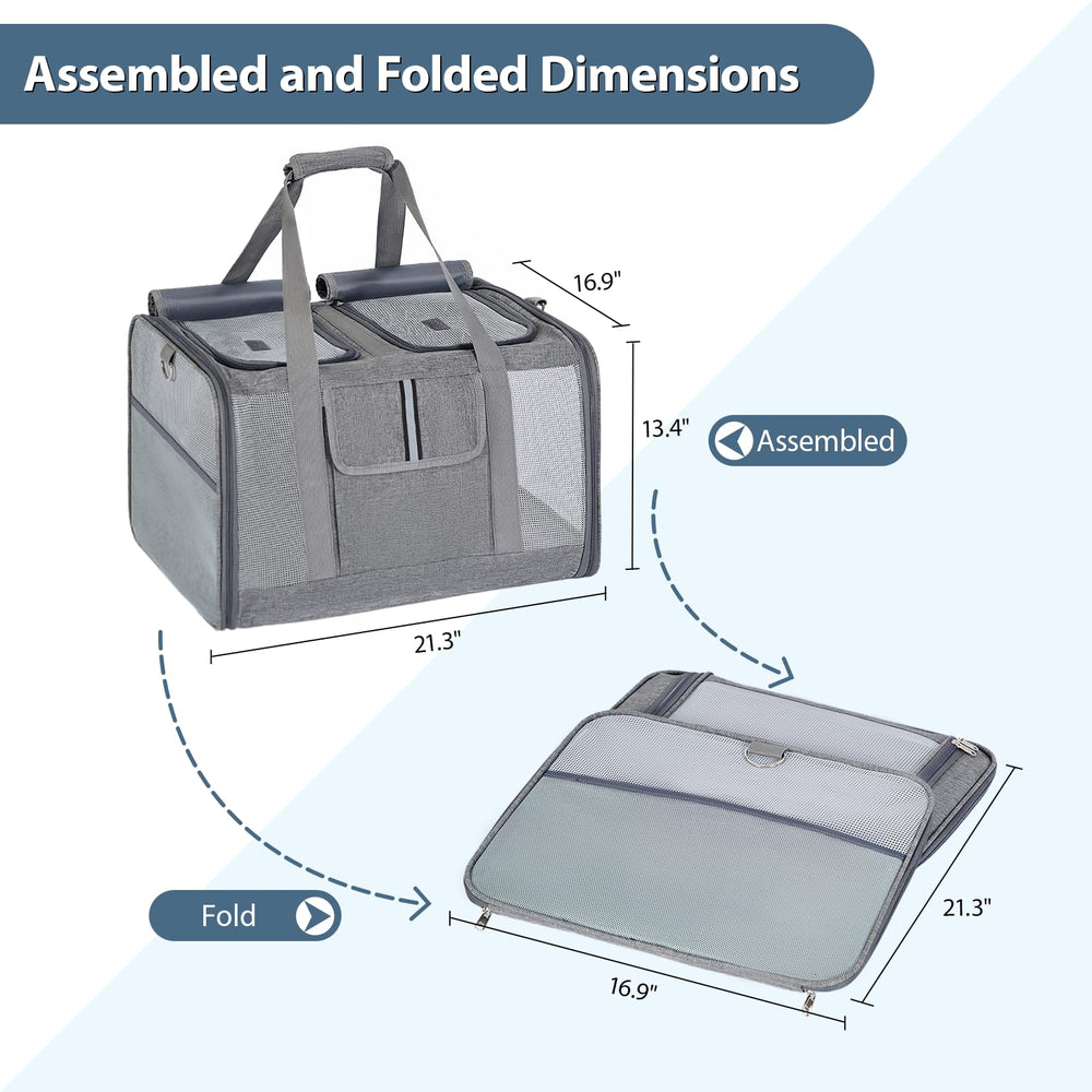 Lawfery dual-compartment design supports two pets during travel