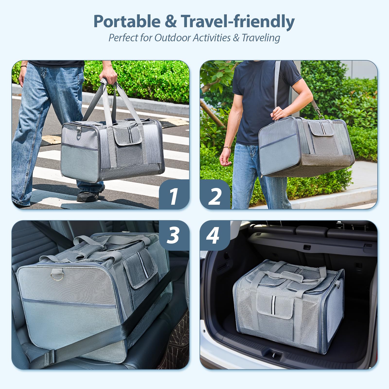 Lawfery carrier dual zippers and safety leashes for security