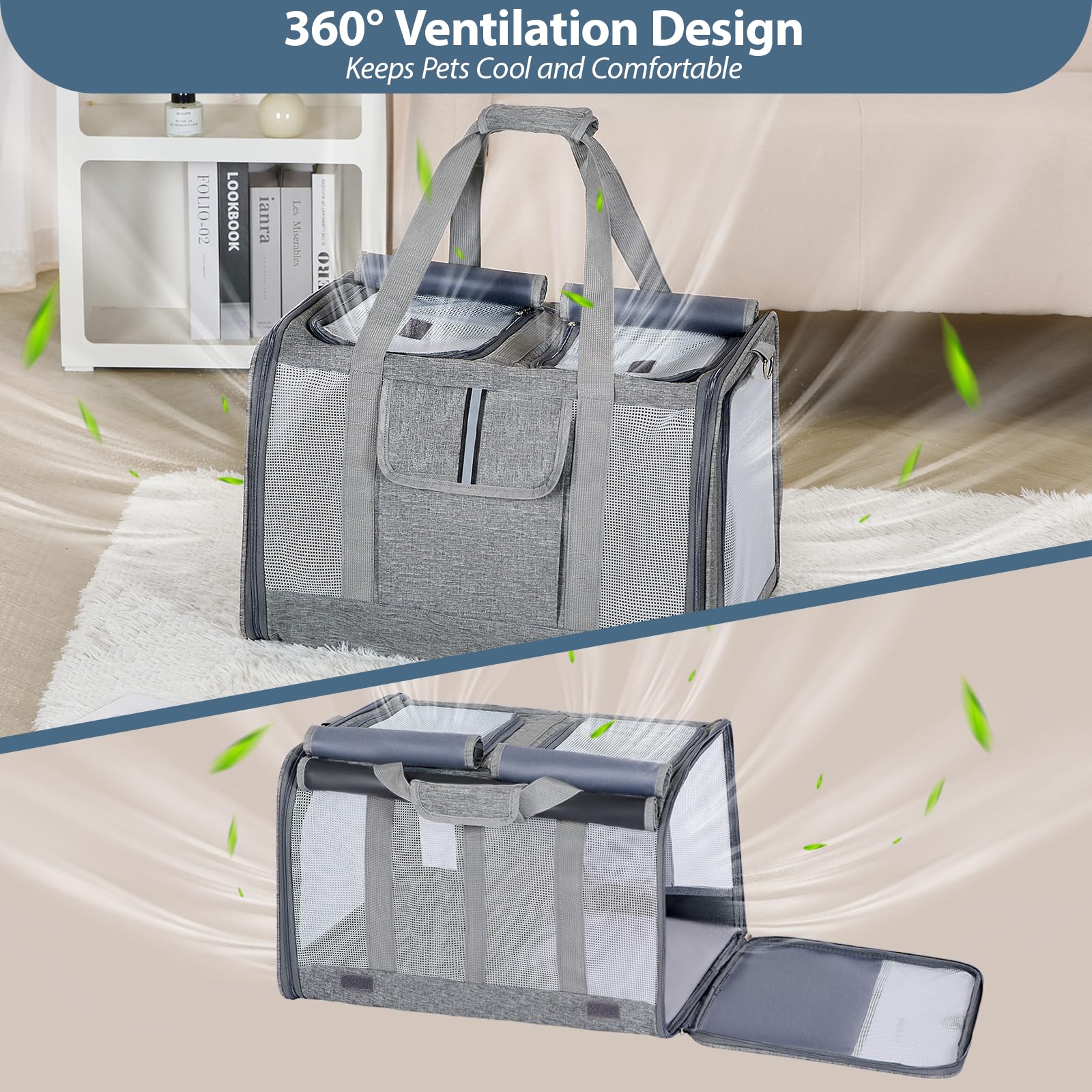 Lawfery carrier with machine-washable pad for quick cleaning after trips
