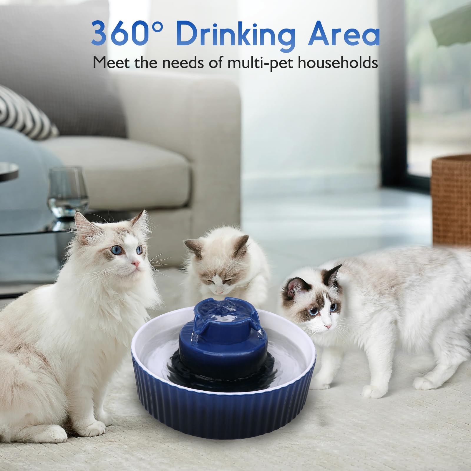 Lawfery fountain quiet pump under 30dB for tranquil homes