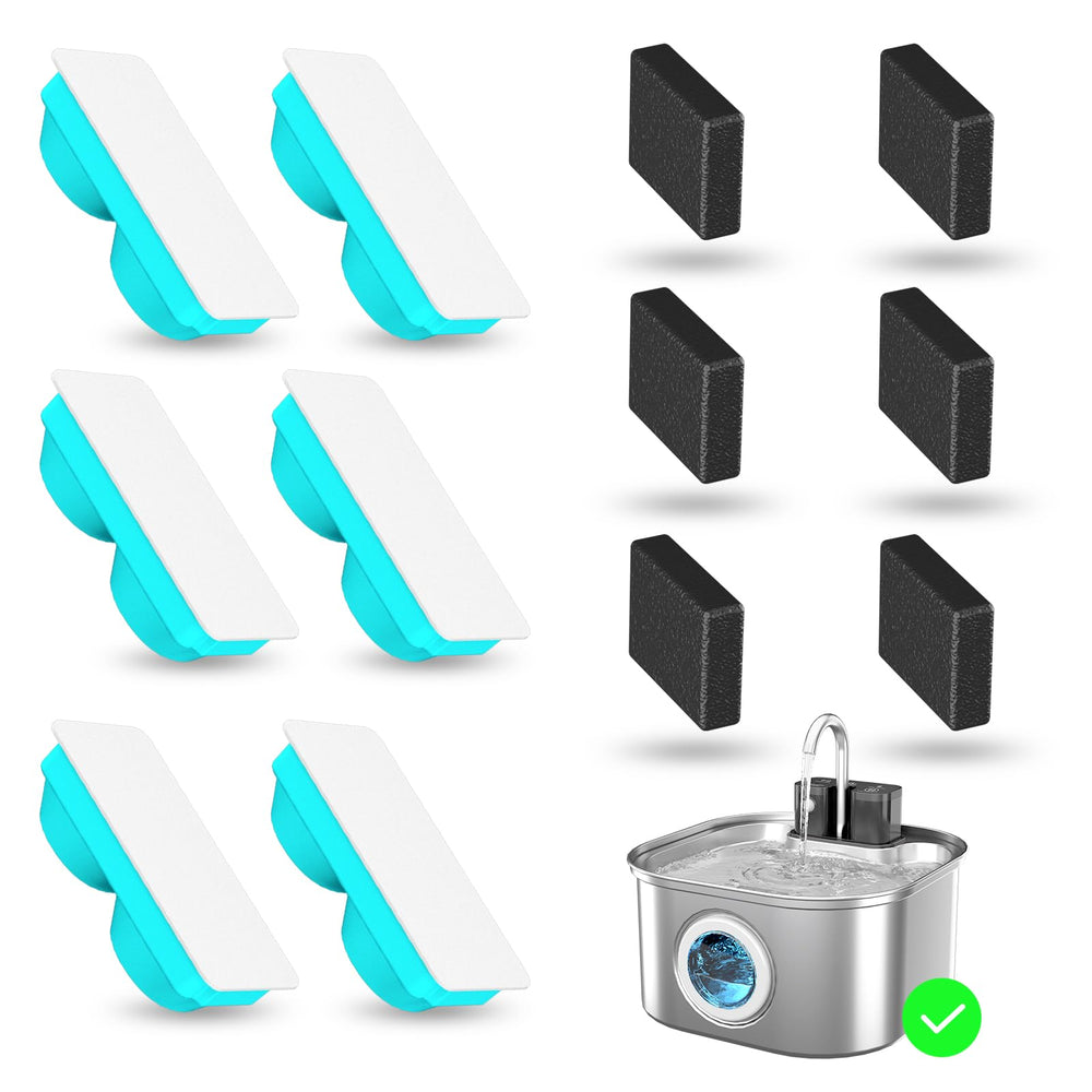 Lawfery cat fountain filter replacement kit with six filters for clean water.