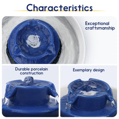 Lawfery ceramic cat fountain 360° drinking area for easy access from any angle