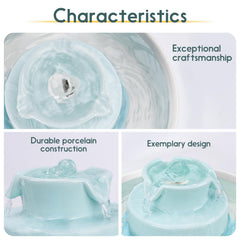 Lawfery ceramic cat fountain durable design; longevity for busy homes