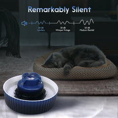 Lawfery cupcake ceramic cat fountain side view with smooth wipe-clean surface