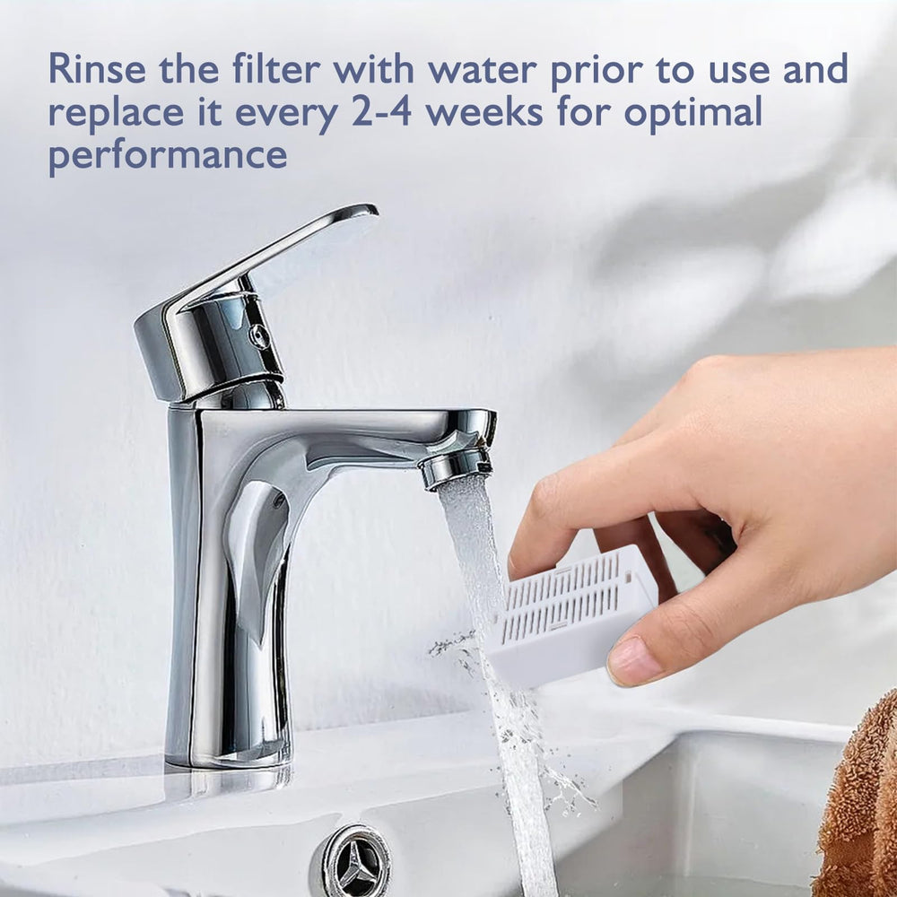 Lawfery soak-and-rinse instruction visual for proper filter prep.