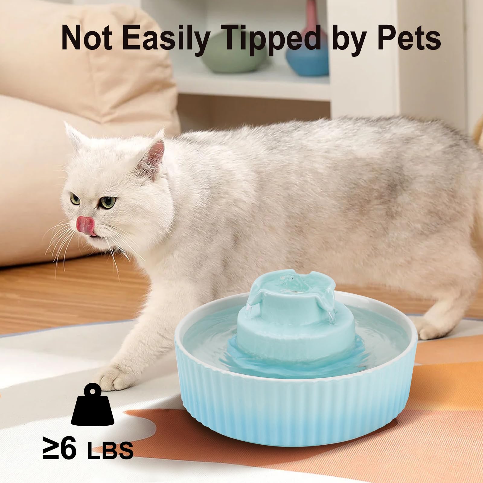 Lawfery two pumps provide steady, quiet water flow for pets