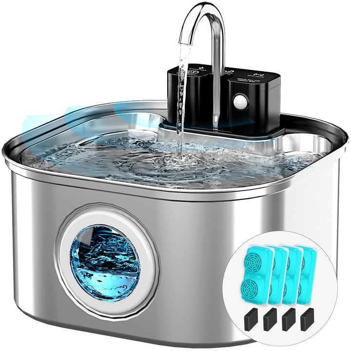 Lawfery Wireless Cat Water Fountain in cordless design for flexible placement and pet hydration.