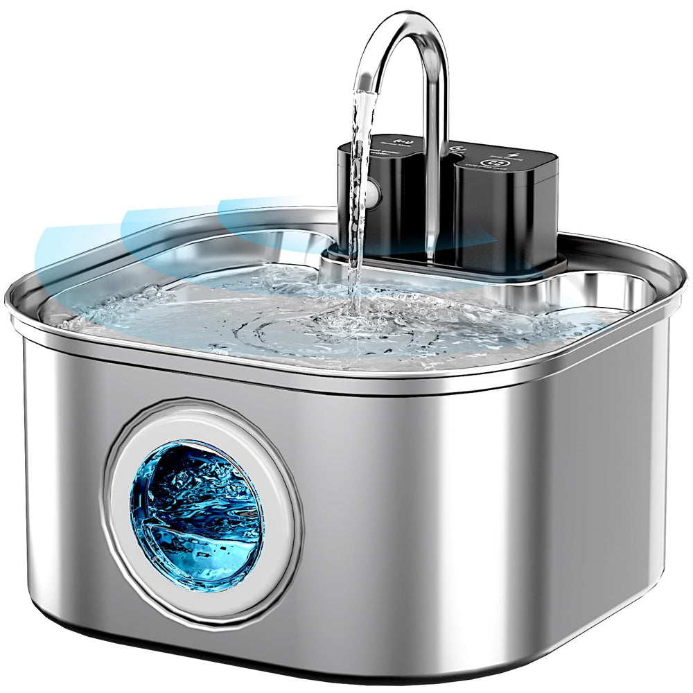 Lawfery wireless cat water fountain front view with 3.2L capacity for extended hydration