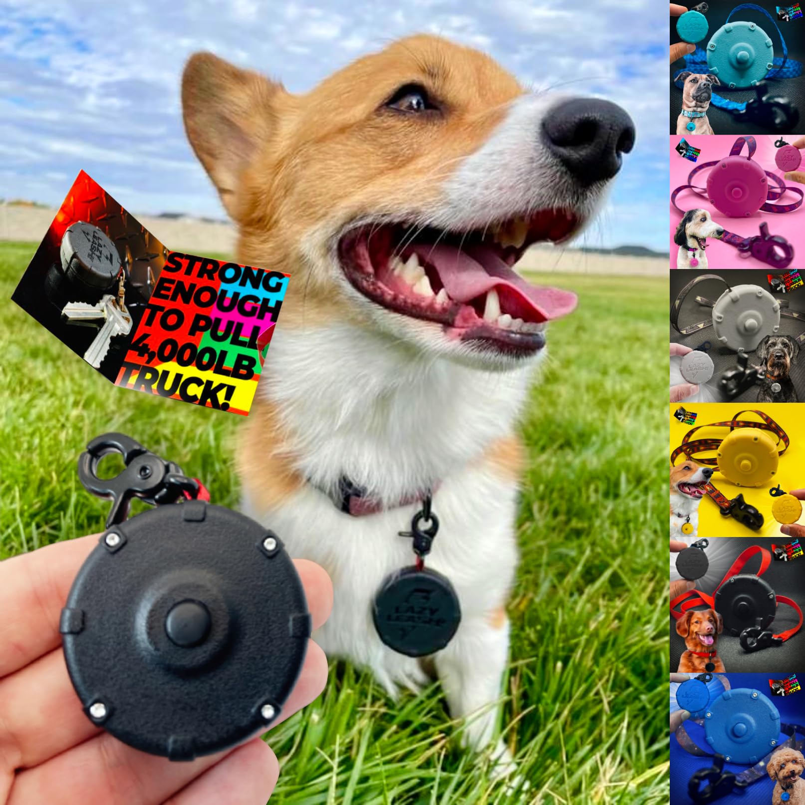 Lazy Leash Mini Power Leash waterproof build for all-weather use.