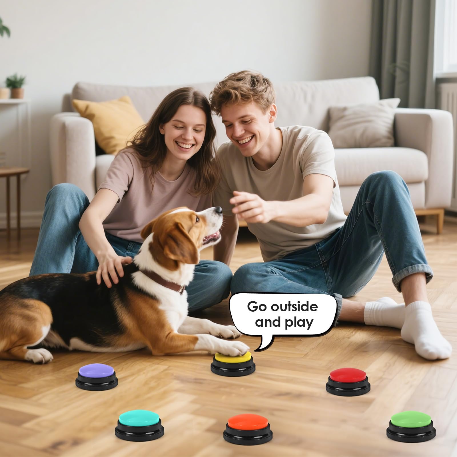 Lazycozy educational training session demonstrating interactive pet communication.