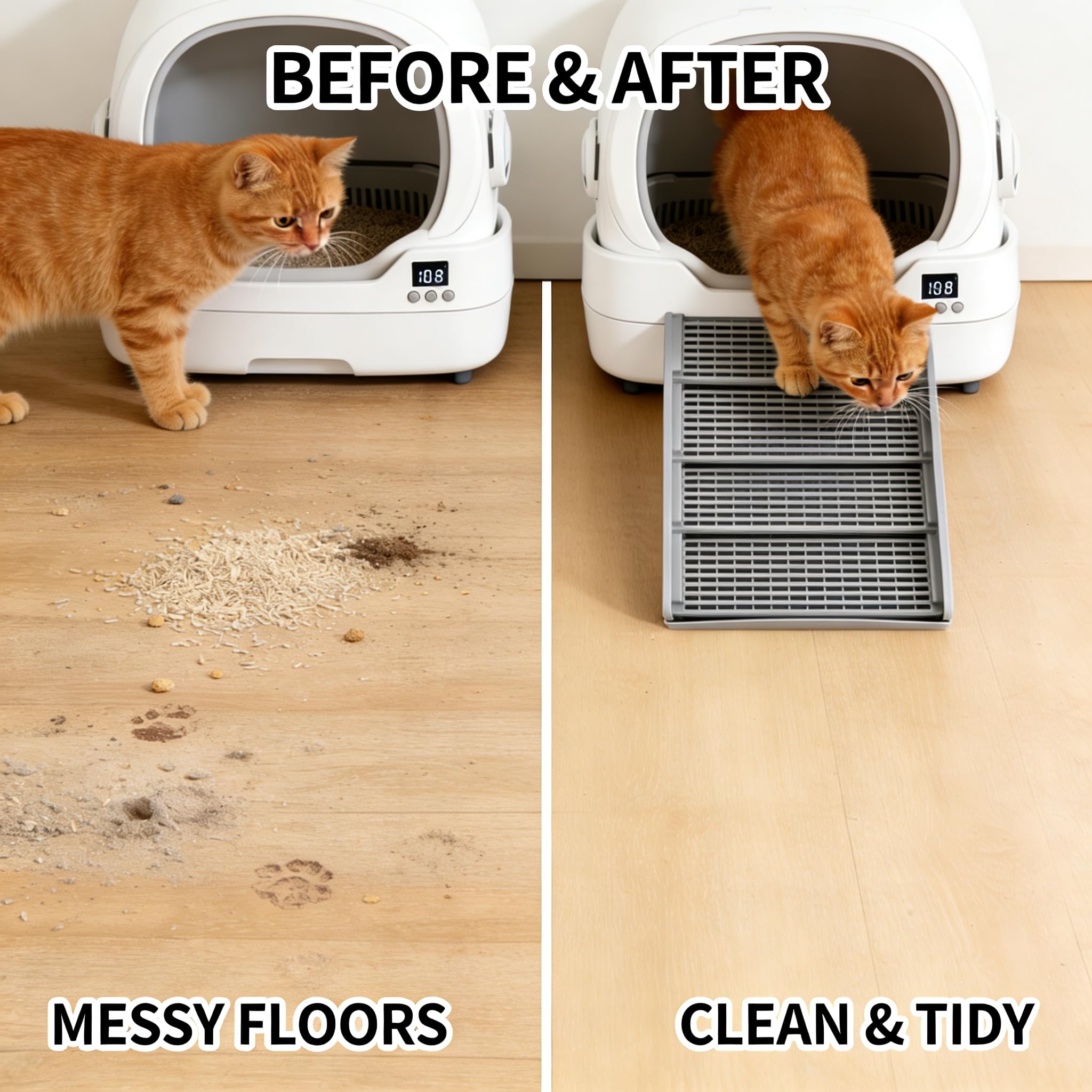 LAZYESTHER design minimizes litter tracking around the home