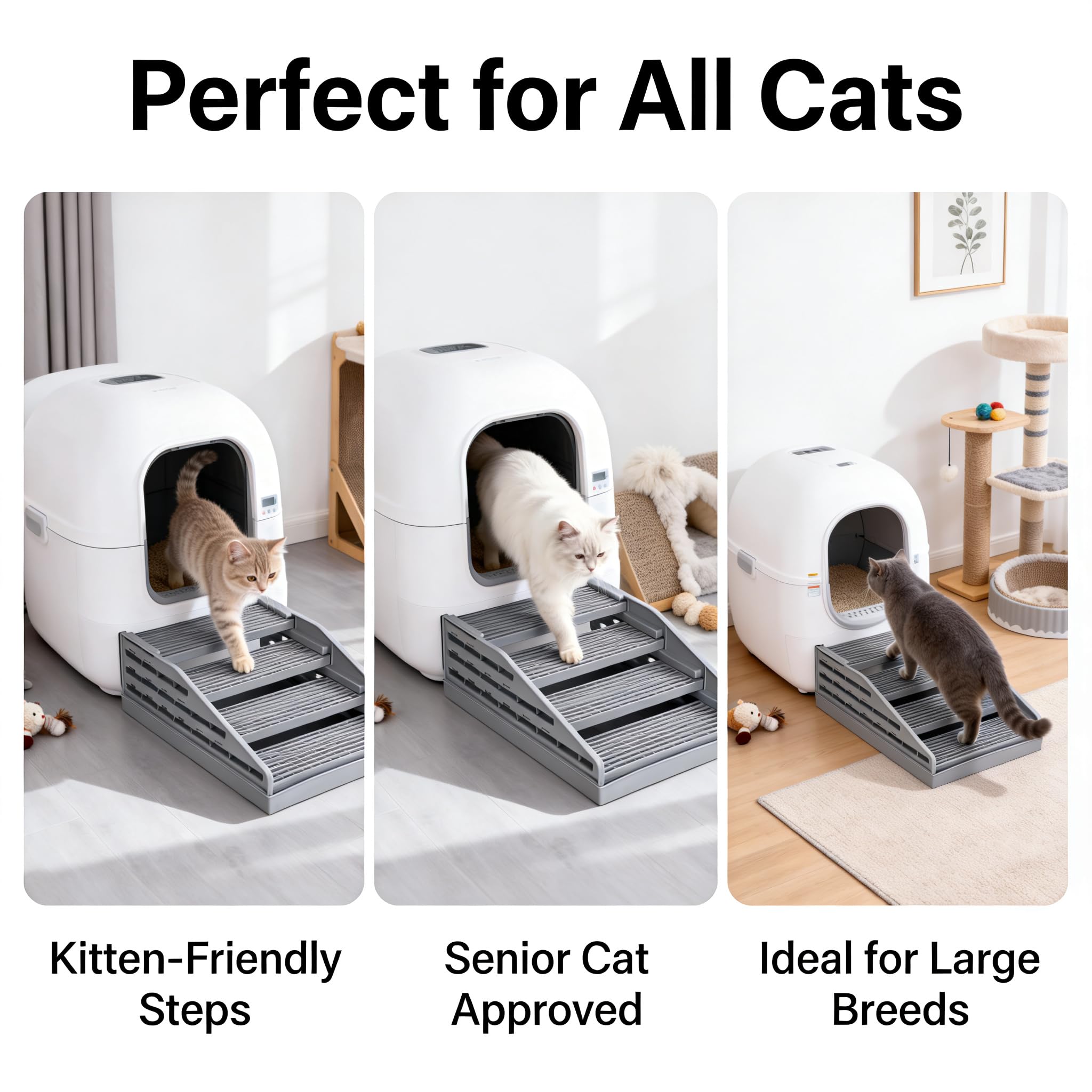 LAZYESTHER ramp supports kittens and seniors for easy access