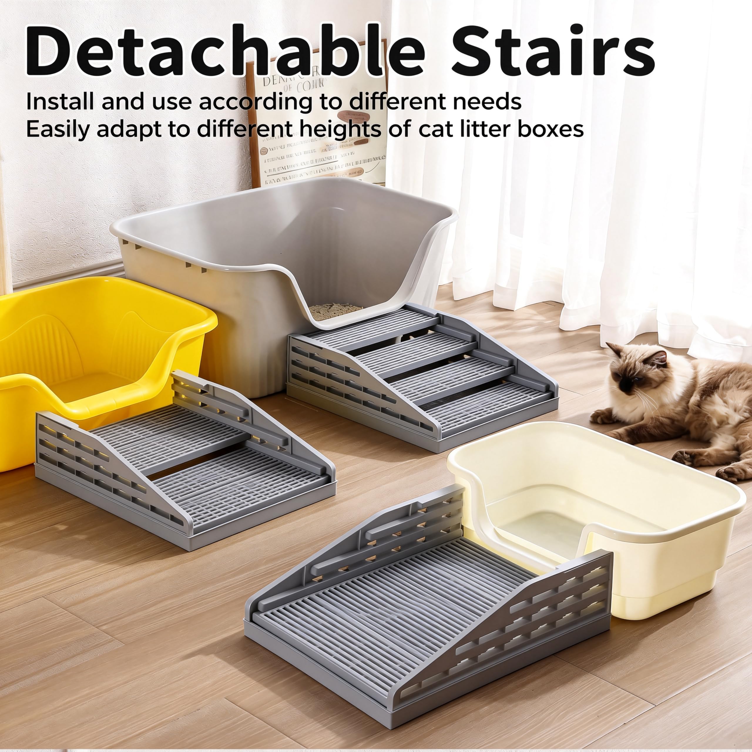 LAZYESTHER washable cat litter ramp simplifies cleaning after use