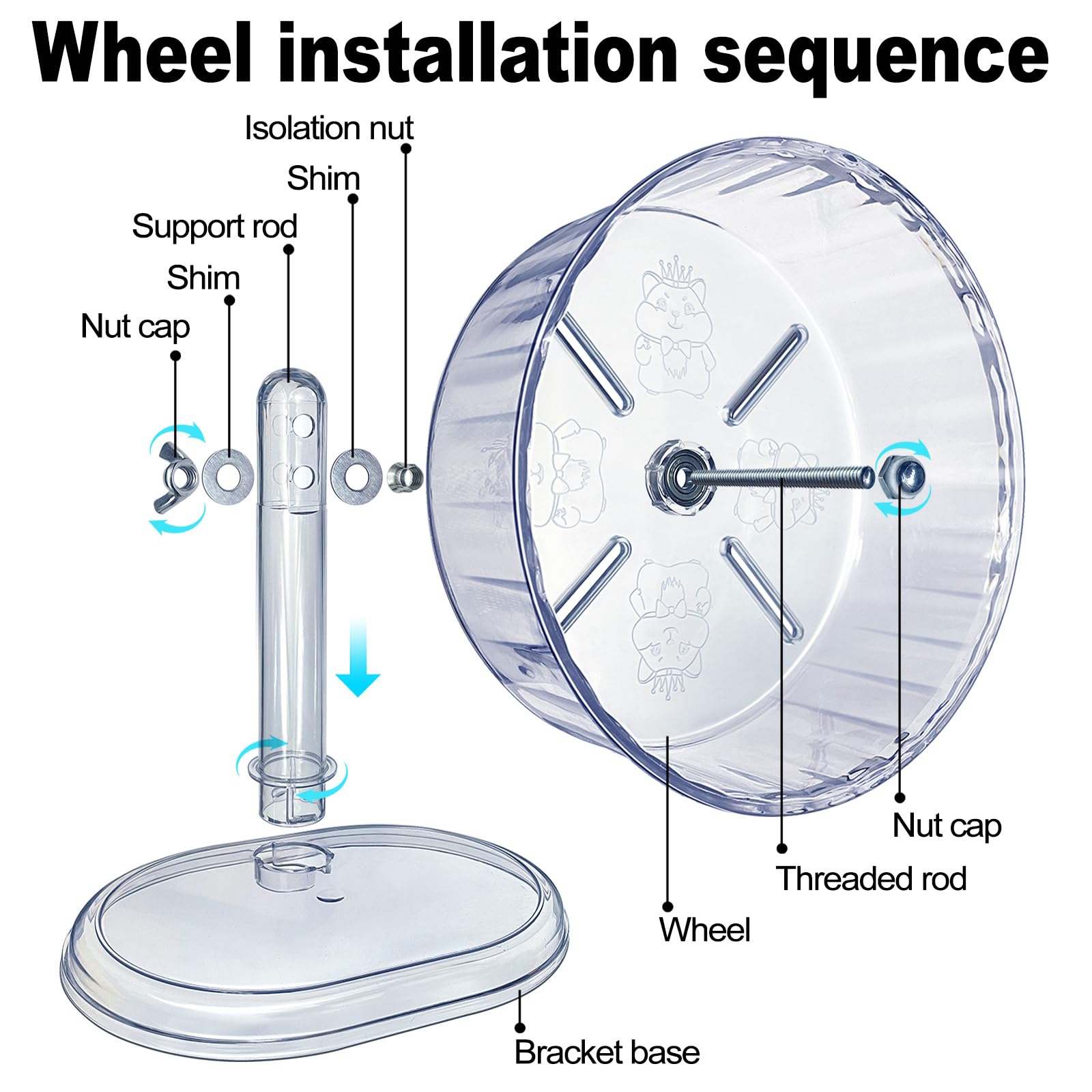 LazYYzal Silent Hamster Wheel cage attachment enables simple, mess-free setup