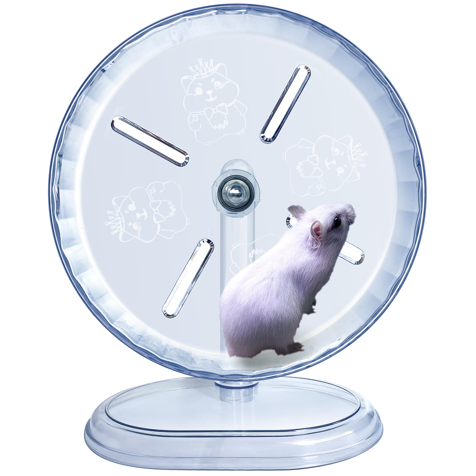 LazYYzal Silent Hamster Wheel front view, quiet nightly exercise for small pets