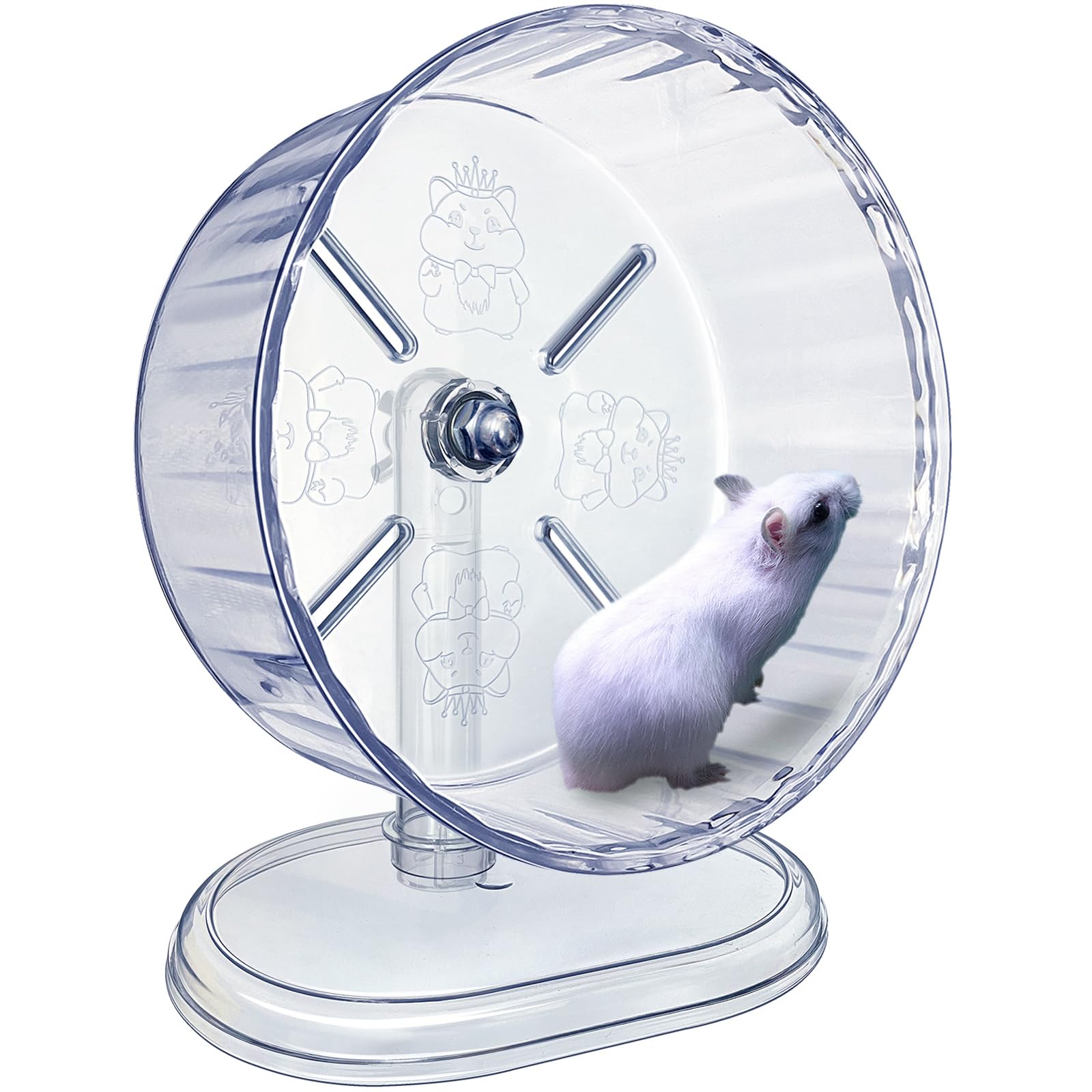 LazYYzal Silent Hamster Wheel side view with adjustable stand for easy placement