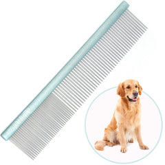 LBMBAIC 10inches large dog metal grooming comb with long pins for deep detangling.