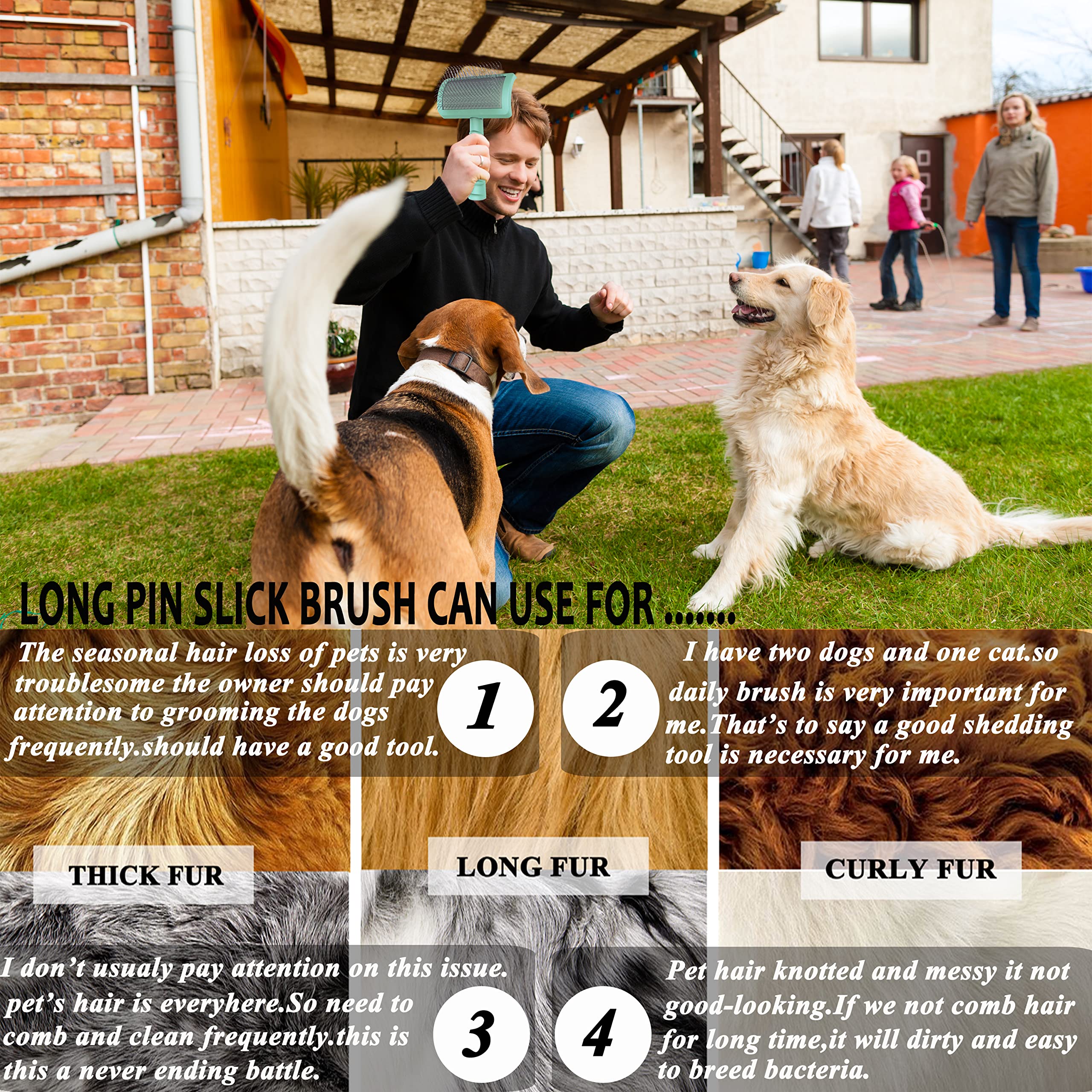 LBMBAIC goldendoodle-maltese-yorkie-friendly-brush: gentle option for mixed-coat breeds.