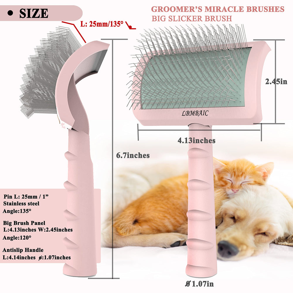 LBMBAIC lightweight non-slip slicker brush for effortless daily brushing