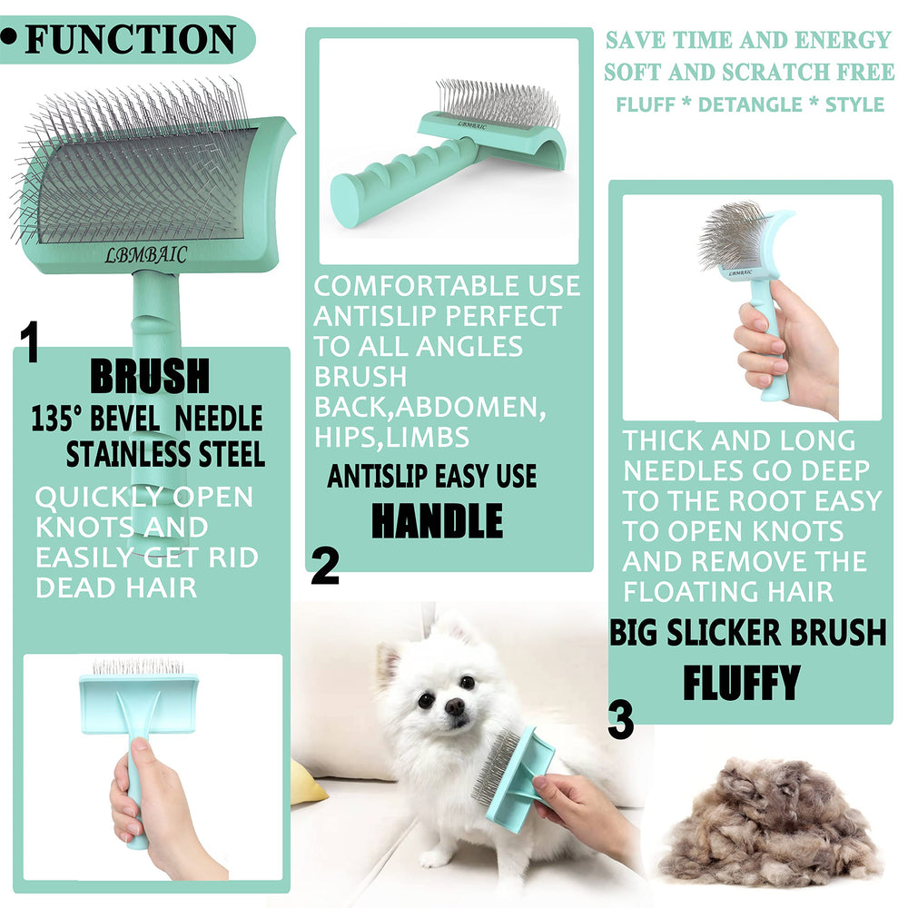 LBMBAIC non-slip plastic-handle: easy to hold and lightweight for longer grooming sessions.