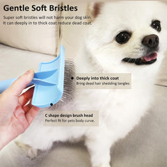 LBMBAIC Slicker Brush features 120-degree ergonomic curved handle for control.
