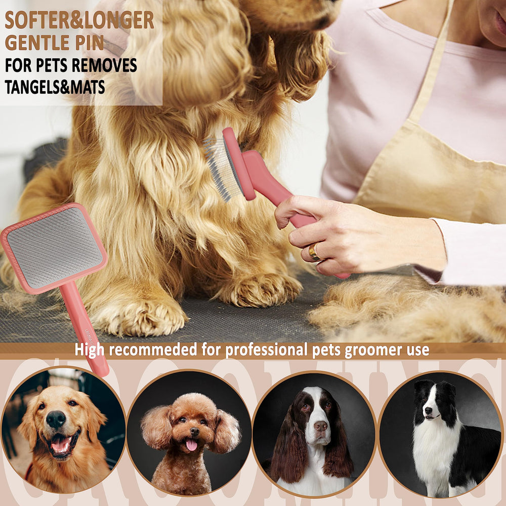 LBMBAIC&PAW Labradoodle detangling brush helps remove loose hairs quickly.