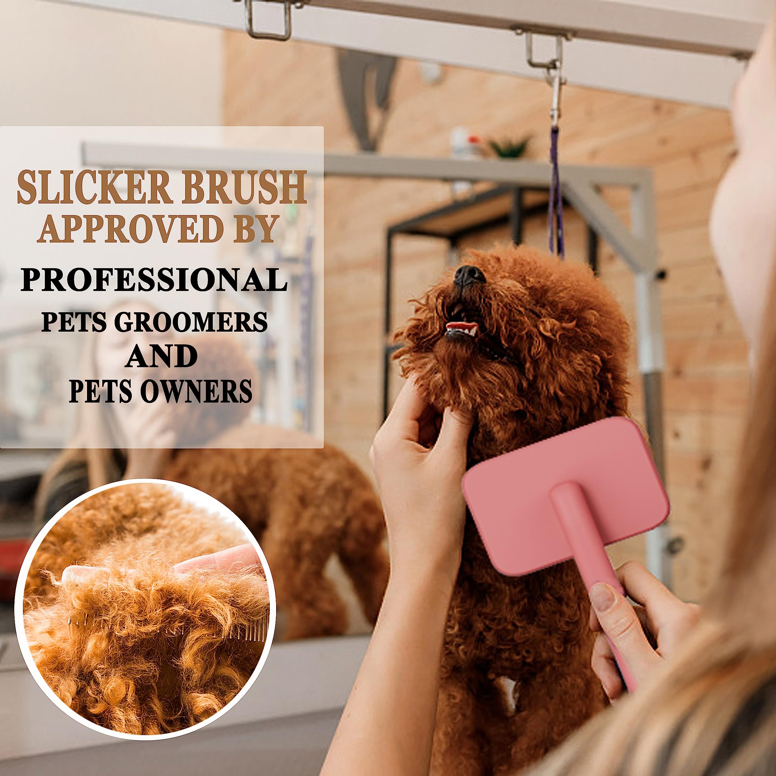 LBMBAIC&PAW home grooming brush makes routine brushing easy.