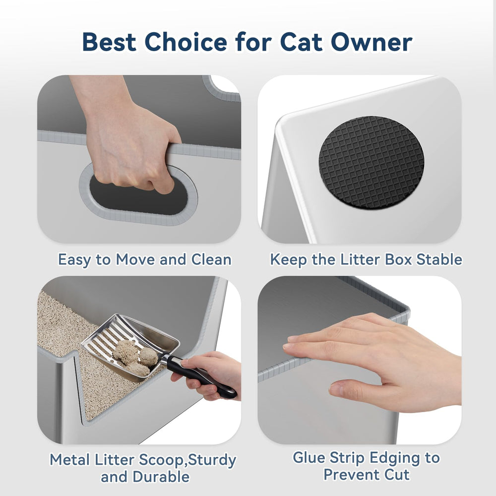 LBXZen portable handles simplify moving the litter box between rooms.