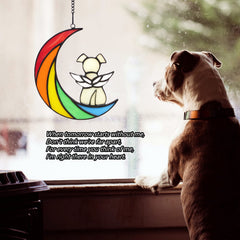 Lcensp Angel Wings Dog Memorial sits on a window sill to offer comfort.