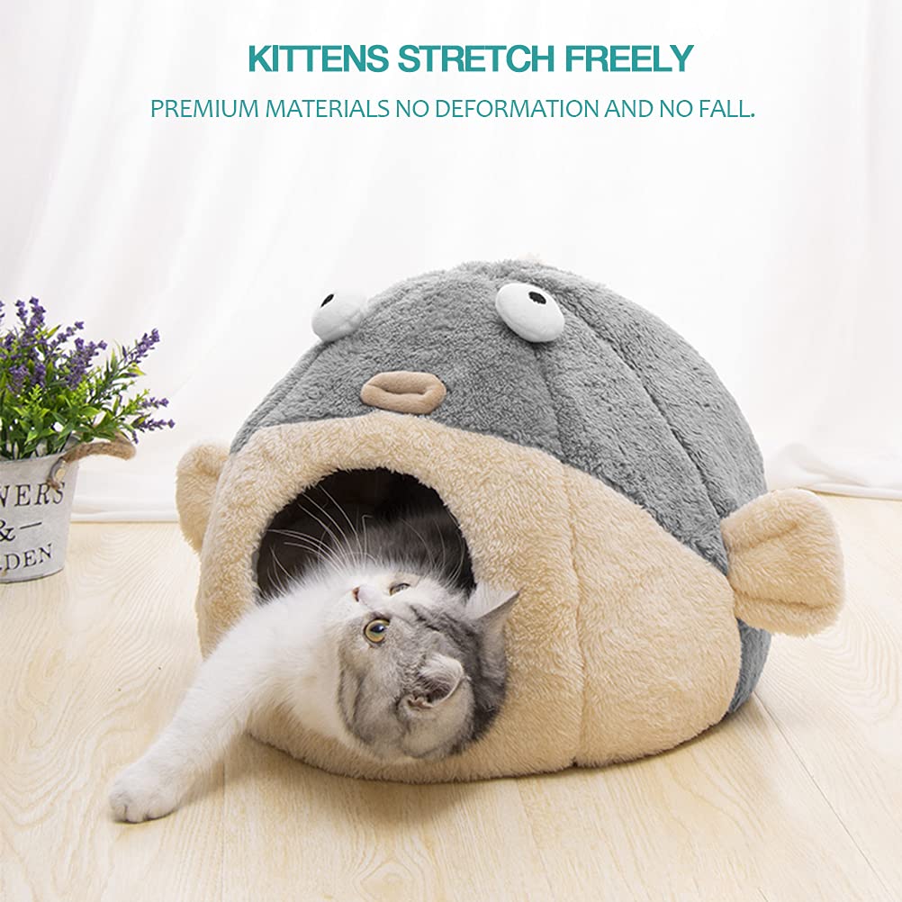 Lcybem microfiber fleece side cat bed provides soft warmth for cooler evenings