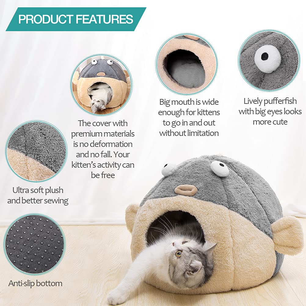 Lcybem plush fabric cat bed provides plush comfort for restful naps