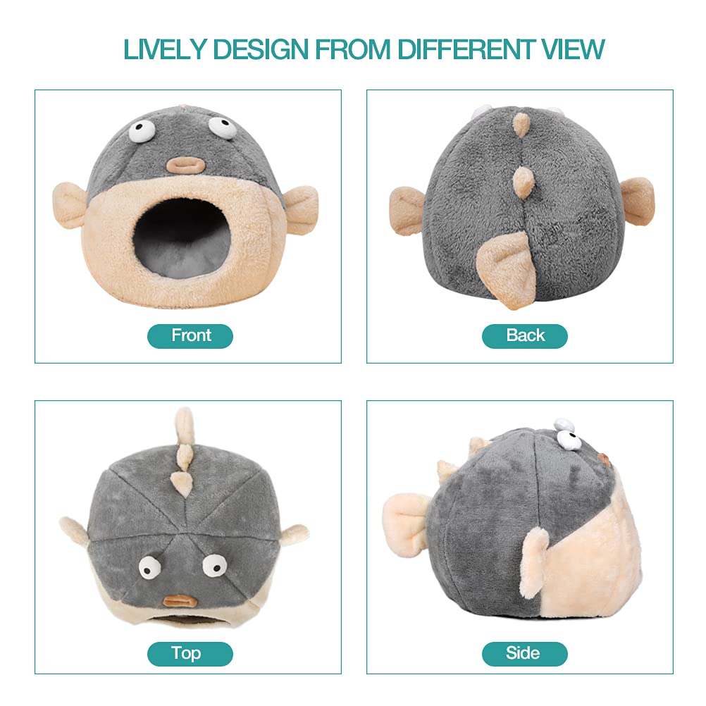 Lcybem pufferfish design cat bed adds playful charm to nap time