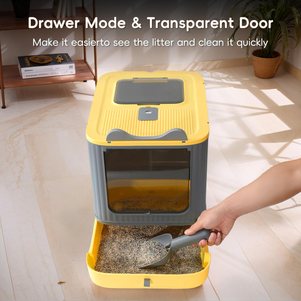 LCZLBRRD easy-to-assemble hooded litter box for travel