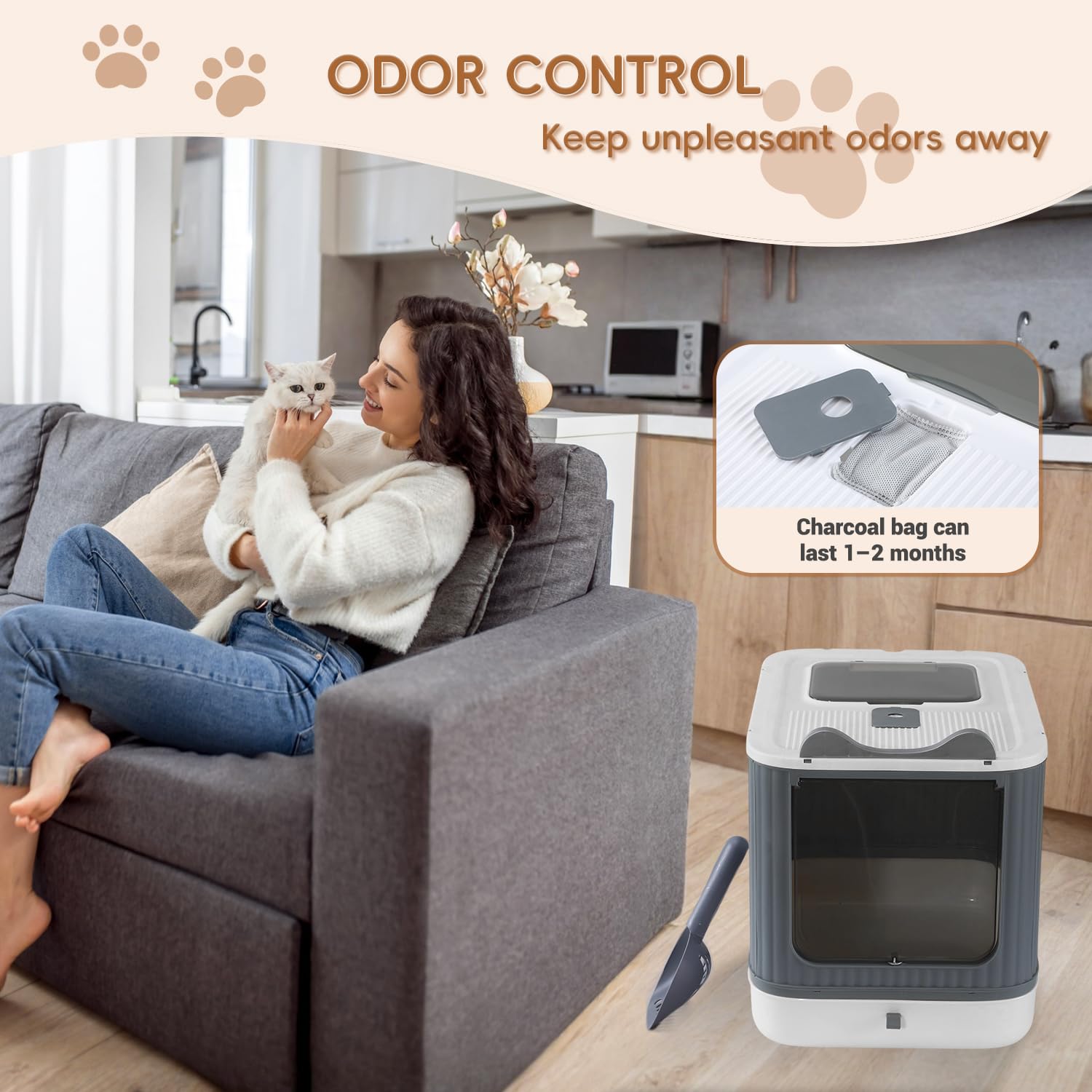 LCZLBRRD easy-clean drawer allows quick scooping and litter replacement.