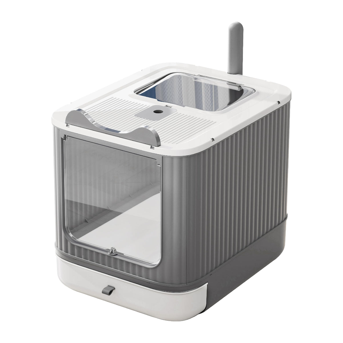 LCZLBRRD upgraded enclosed litter box lid for mess-free containment and privacy.