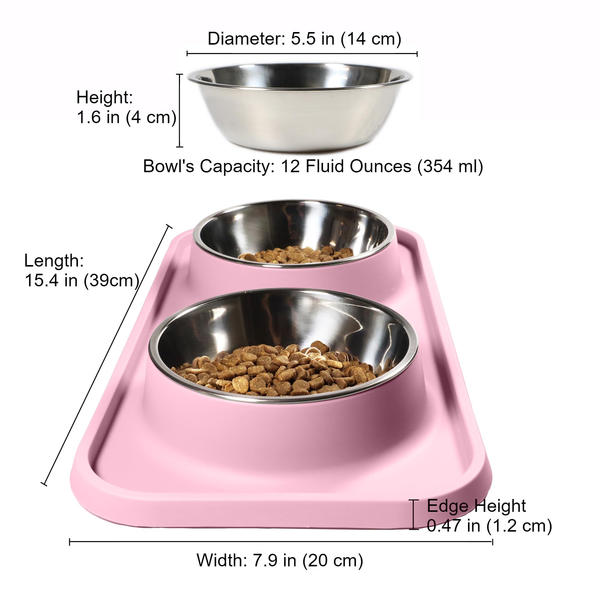 L.D.Dog elegant light pink design adds warm appeal to mealtime.