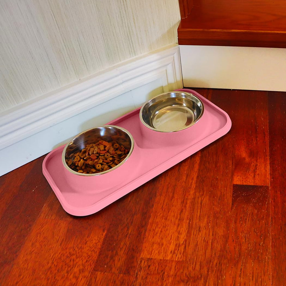 L.D.Dog elevated PP stand raises bowls for comfortable feeding posture.