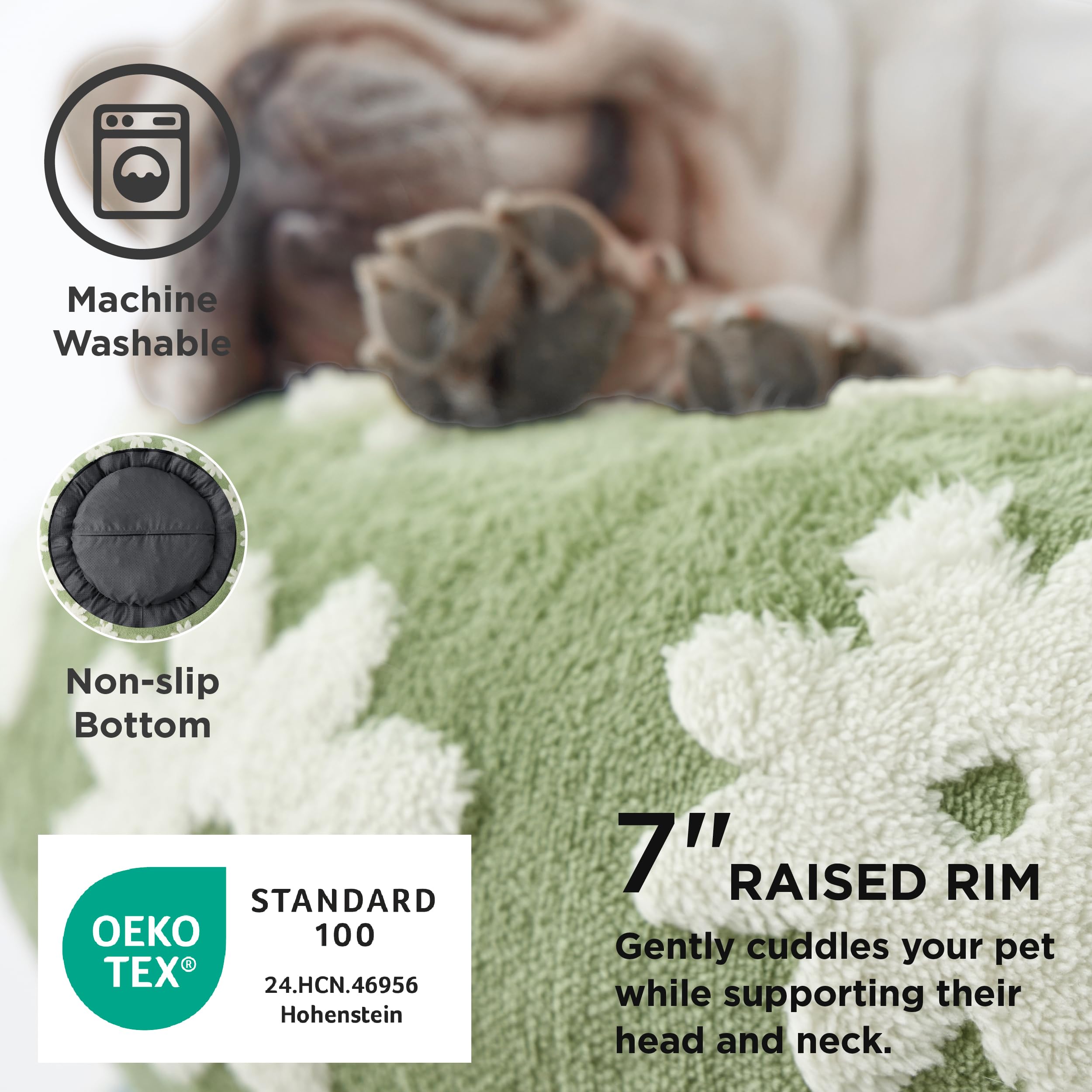 LE SURE anti-slip bottom dots keep the bed stable on floors