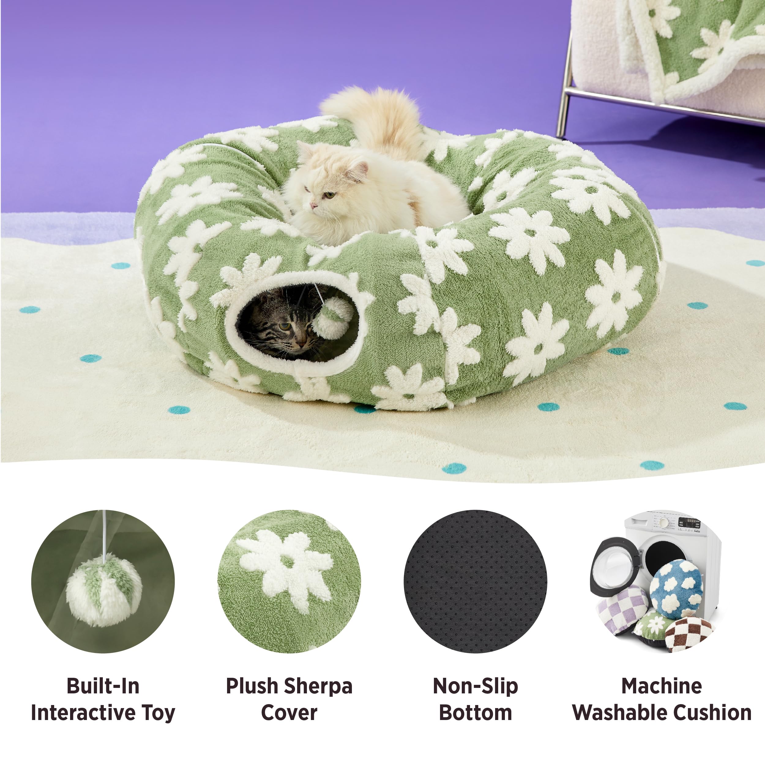 LE SURE Lesure Cat Tunnel Bed interactive tunnel offers flexible play shapes.