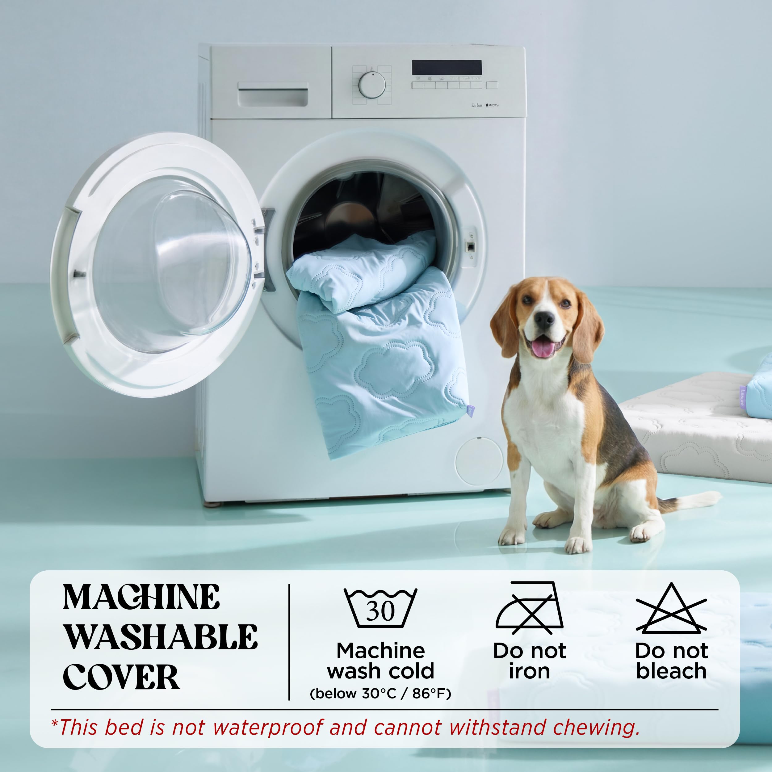 LE SURE bed designed for active, senior, and long-haired dogs seeking comfort