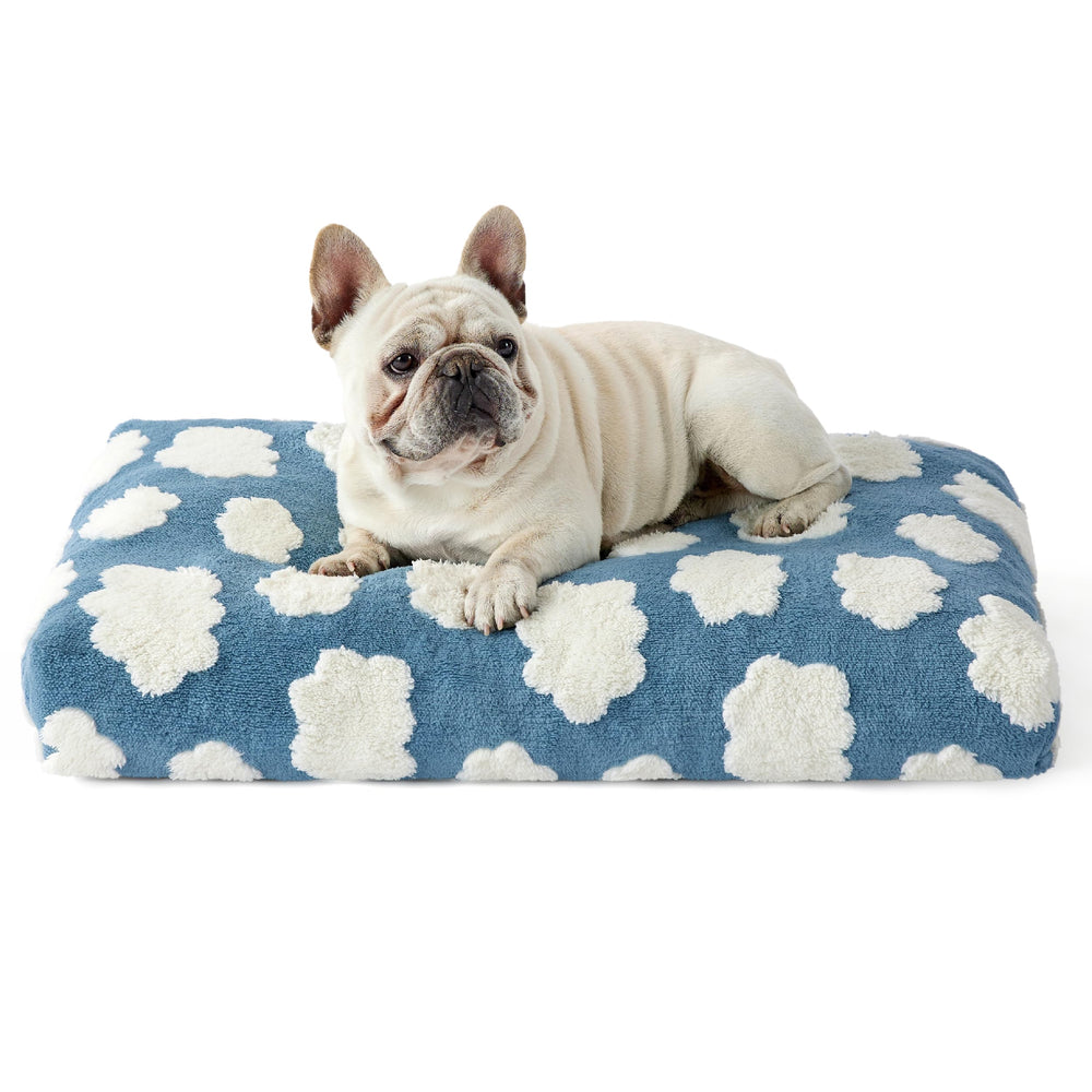 LE SURE Cute Dog Bed with medium foam in blue provides cozy indoor support.