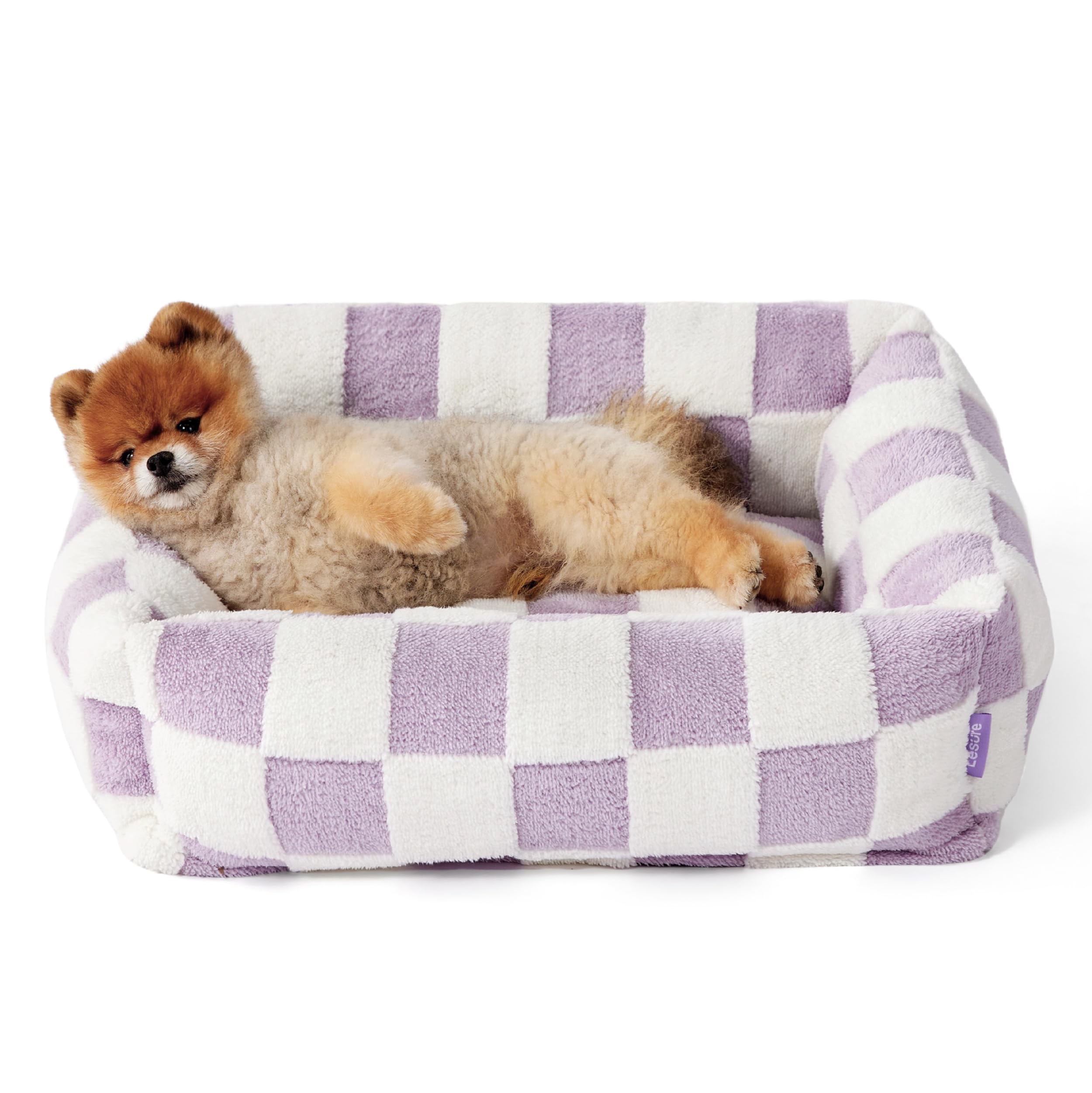 LE SURE Cute Dog Bed small, angle view shows corner support for restful naps.