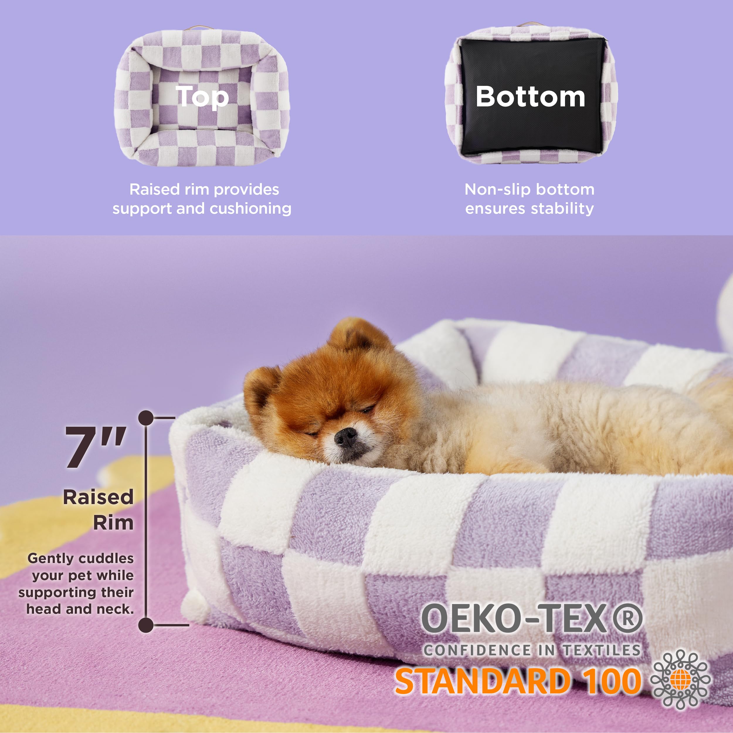 LE SURE Cute Dog Bed small, interior fill close-up highlights supportive foam mix.